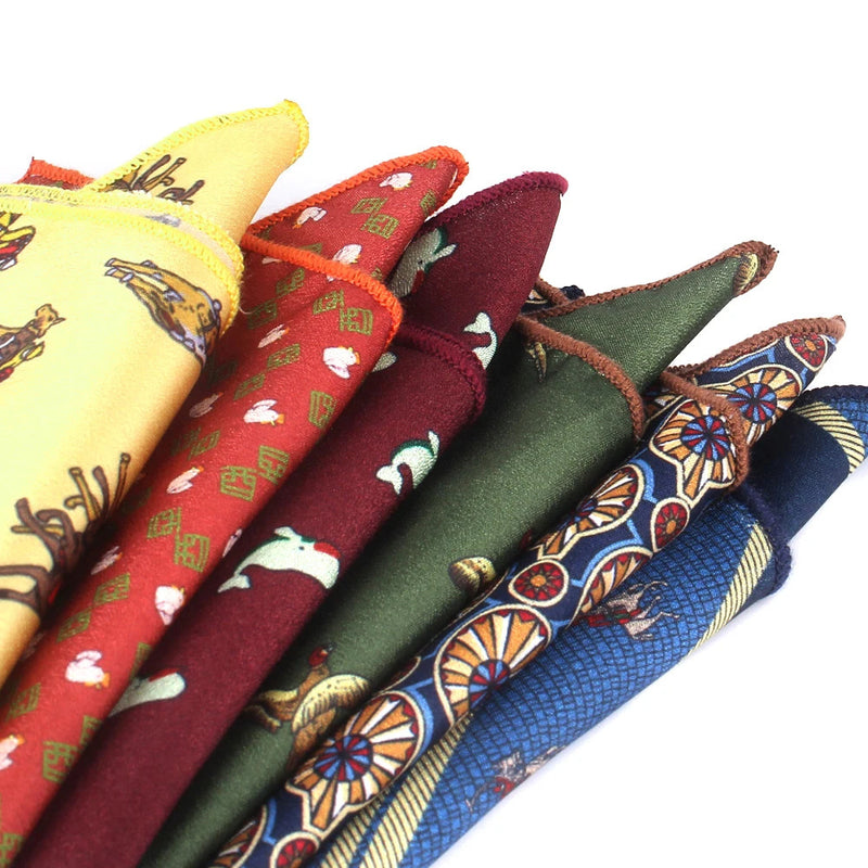 Animal Print Pocket Square For Men Women Floral Print Suits Kerchief Men's Handkerchiefs Soft Square Handkerchief Towels Scarves