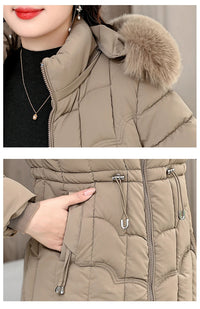 Winter 2024 New Down Jacket Women Parkas Fashion High-Quality Warm Cotton Padded Coat Ladies Short Overcoat Hooded Overwear Tops