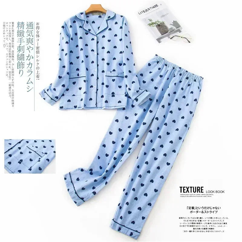 Women's Pajamas Plus Size S-XXXL Clothes Ladies Flannel Cotton Home Wear Suit Autumn Winter Pajamas Plaid Print Sleep Tops