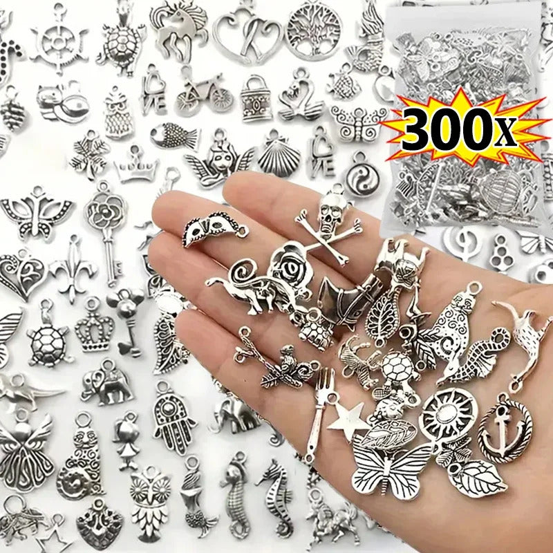 100/300pcs Tibetan Silver Mixed Pendant Animals Charms Beads for Jewelry Making Bracelet Earrings Necklace DIY Craft Art Charms