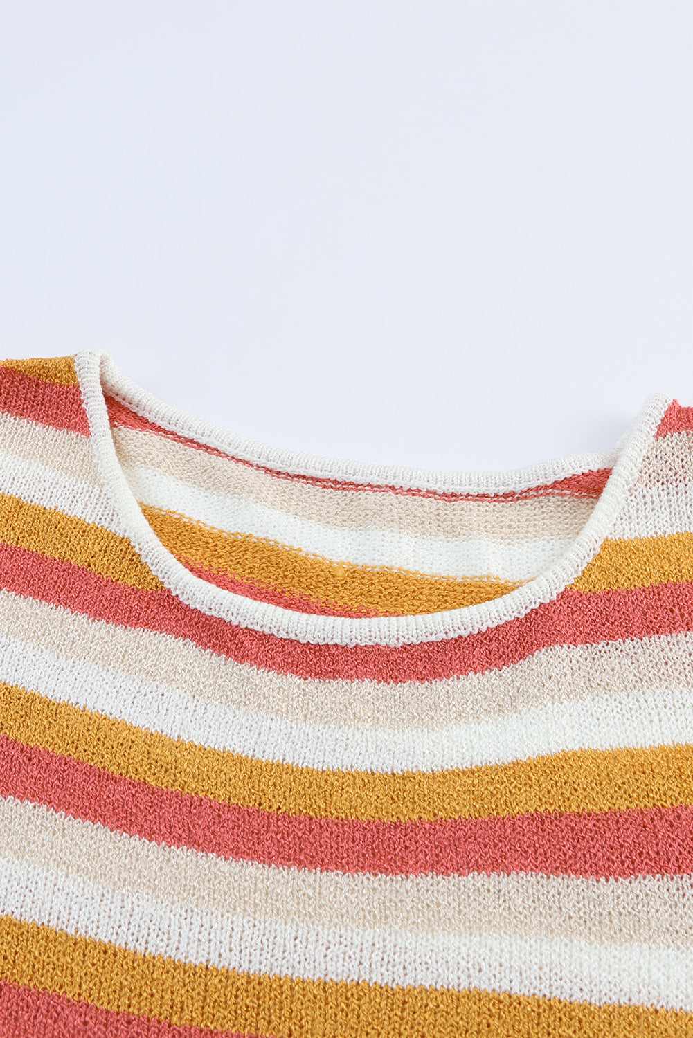 Orange Stripe Long Sleeve Knitted Sweater