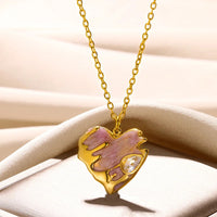 Stainless Steel Love Heart Necklace For Women 2023 New Trendy Lip Chain Simple Pendant Necklace Jewelry Gift Wholesalers