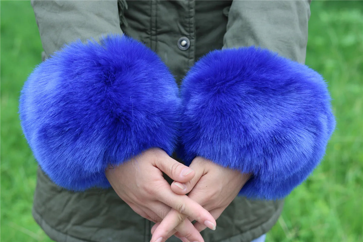 Imitation Raccoon Fox Hair Fluffy Hand Rings Fluffy Wrist Guards Women's Cuffs Imitation Rabbit Fur Bracelets Cuffs Wrist Covers