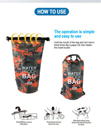 2/5/10/15/30L Outdoor Camouflage Waterproof Dry Bags Portable Rafting Diving Dry Bag Sack PVC Swimming Bags for River Trekking