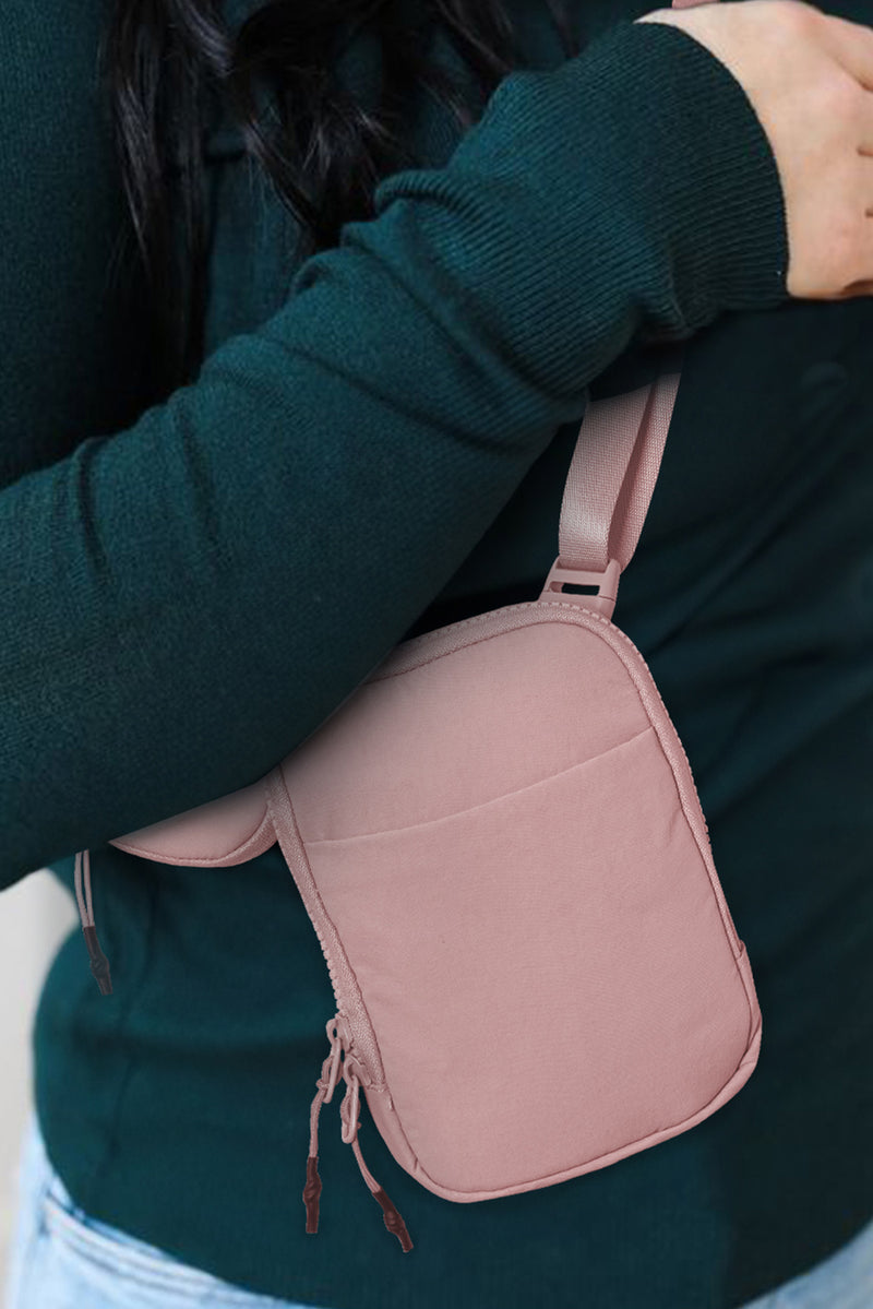 Light Pink Sporty Single Shoulder Bag with Pouch