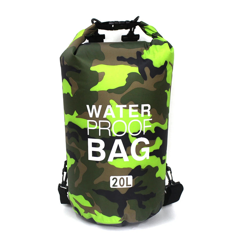 2/5/10/15/30L Outdoor Camouflage Waterproof Dry Bags Portable Rafting Diving Dry Bag Sack PVC Swimming Bags for River Trekking