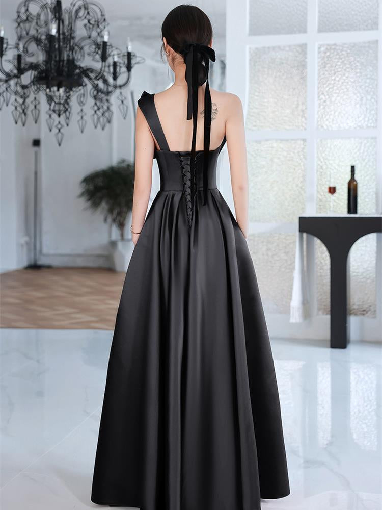 Customized Elegant Temperament Prom Vestidos Bow Draped One-shoulder Strapless Cross Lace Up Graduation Dress Trendy Party Eveni