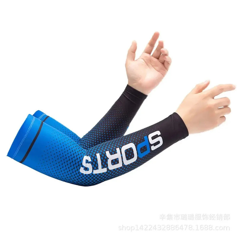 2023 Summer New Sunscreen Ice Silk Sleeve UV Sun Protection Cooling Anti-Slip Arm Sleeves Men Women Outdoor Sport Cycling Sleeve