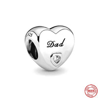 Europe 925 Silver Family Charm Fit Original Bracelet Jewelry Pendant Boy Girl Sparkling Mom Bead Sisters Pandora Dangle Plated