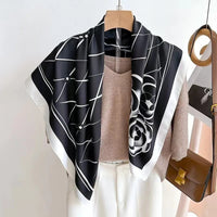 Luxury Silk Scarfs Square Scarf Korean Fashion Kerchief Popular Silk Scarves Bandanna Wraps Scarf Decoration Shawl 70*70CM