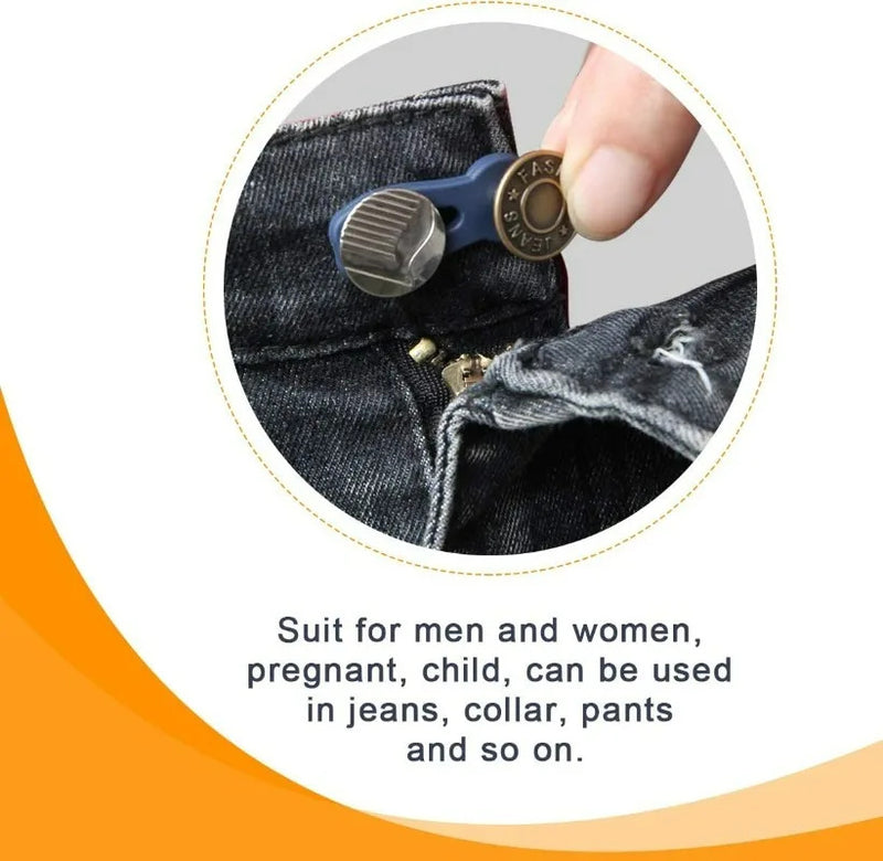 Jeans Elastic Retractable Button Expanders Adjustable Soft Seamless Pants Resilient Spring Metal Buckle Trouser Waist Extender