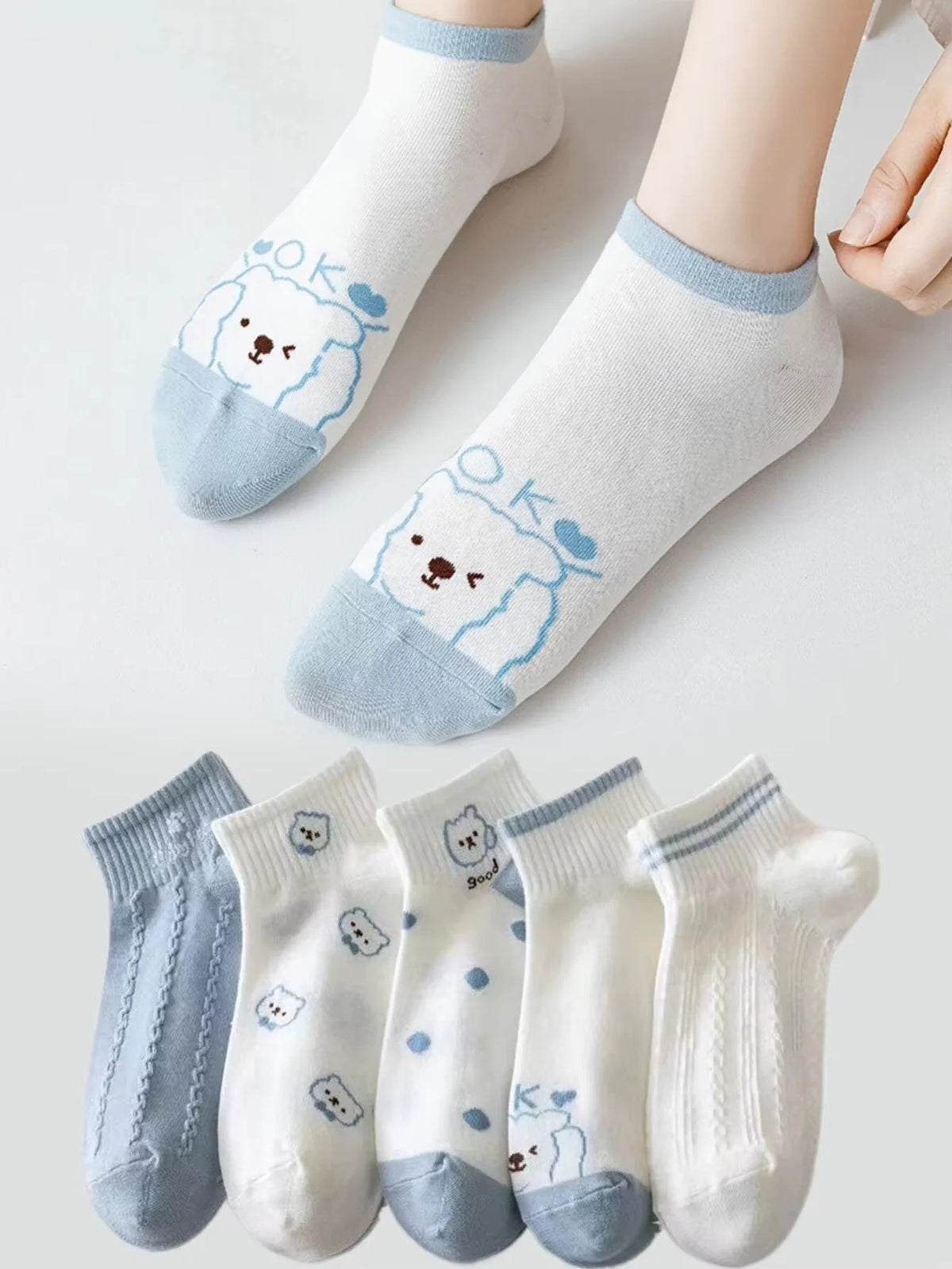 10pairs Womens Anti-Slip Cotton Socks ,Sweat Absorbing Anti-Slip Cotton Bottom Stretch Socks