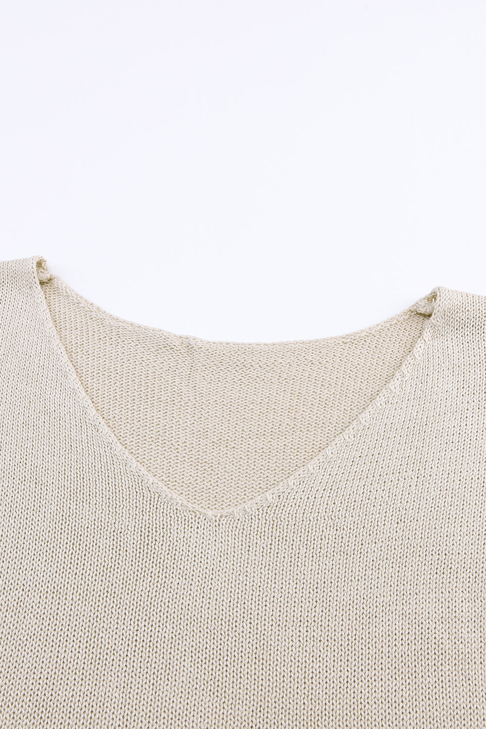 Khaki Lightweight Knit Fringe Hem Loose Sweater