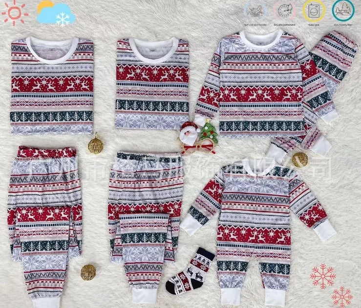 2024 Family Christmas Matching Pajamas Set Xmas Adult Kids Mother And Daughter Father Son Sleepwear Baby Family Look Outfits