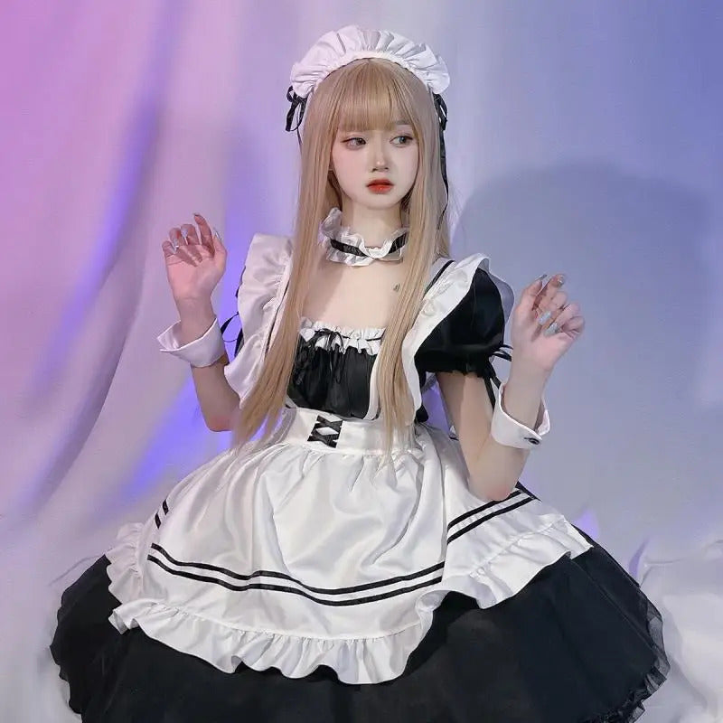 Maid Costumes Black White Maid Outfit Anime Cosplay Sexy Gothic Lolitamiad Dress Kawaii Fairy Uniform Plus Size Lingerie Clothes