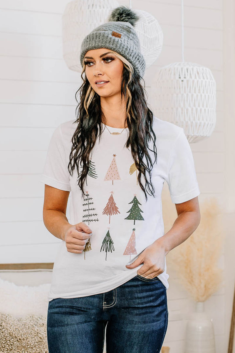 White Christmas Tree Graphic Tee