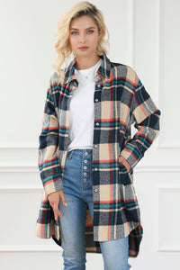 Apricot Mid Length Classic Plaid Shacket