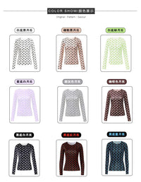 Graphic,top,for,women,printed,tshirt,stretchy,slim,multi,colors,korean,fall,spring,2025,long,sleeve,4D901