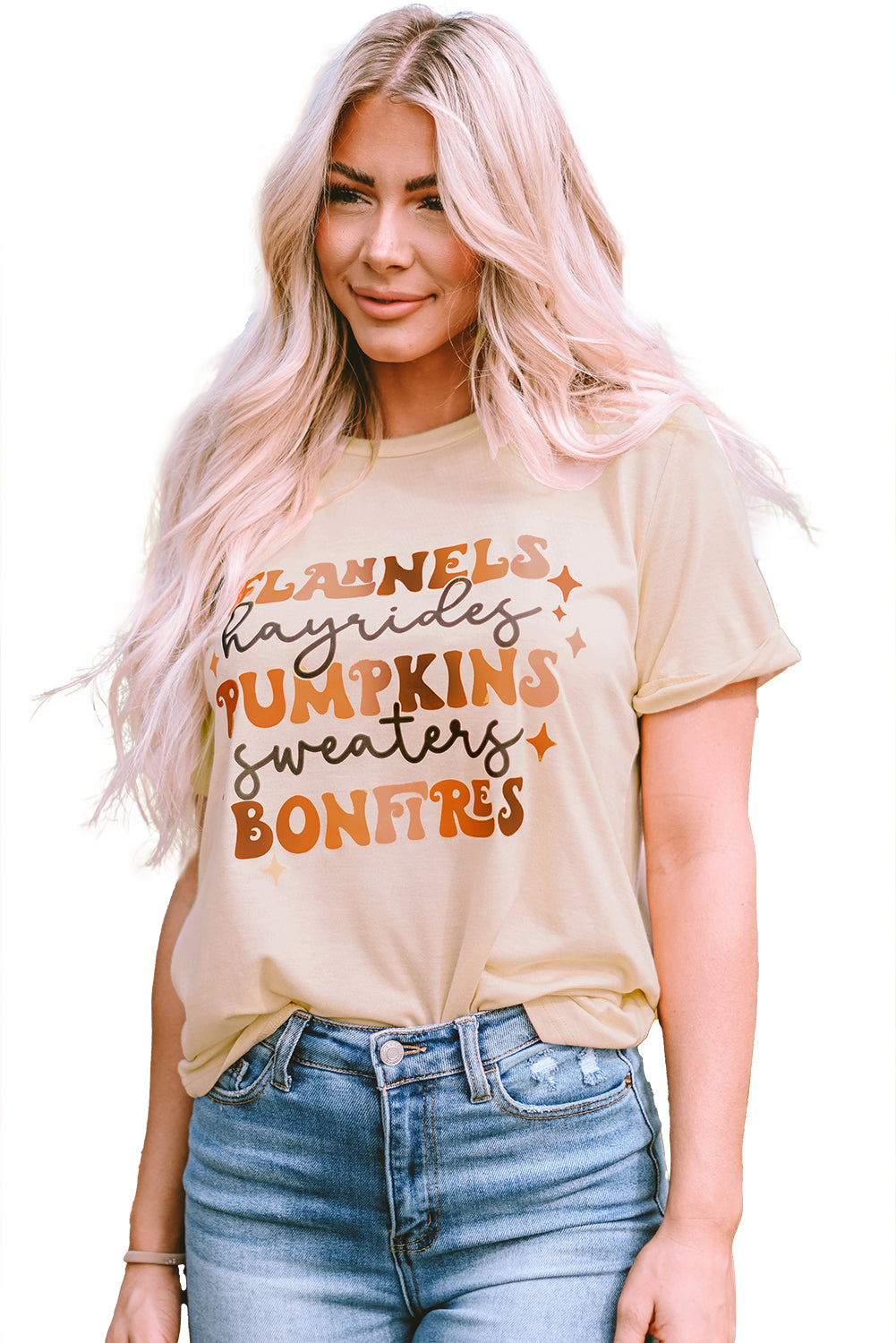 Khaki Flannels Hayrides Pumpkins Sweaters Bonfires Tee