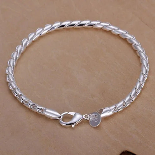 925 Sterling Silver 3MM Snake Chain Bracelets For Women Men Simple Hip Hop Punk Charm Bracelet Fashion Party Wedding Jewelry