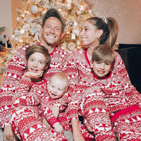 Christmas Family Matching Pajamas Set 2023 Mom Dad Kids Elk Print 2Pcs Clothes Baby Romper Family Look Soft Sleepwear Xmas Gift