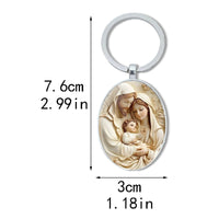 1pc Retro Virgin Mary Alloy Keychain - Religious Time Gem Pendant Suitable for Car Keys and Backpack Pendant Gift