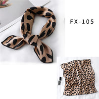 Women Small Satin Silk Scarf Square Print Wrap Foulard Femal Handkerchief Bandana Neck Hair Skinny Tie Scarves Shawls