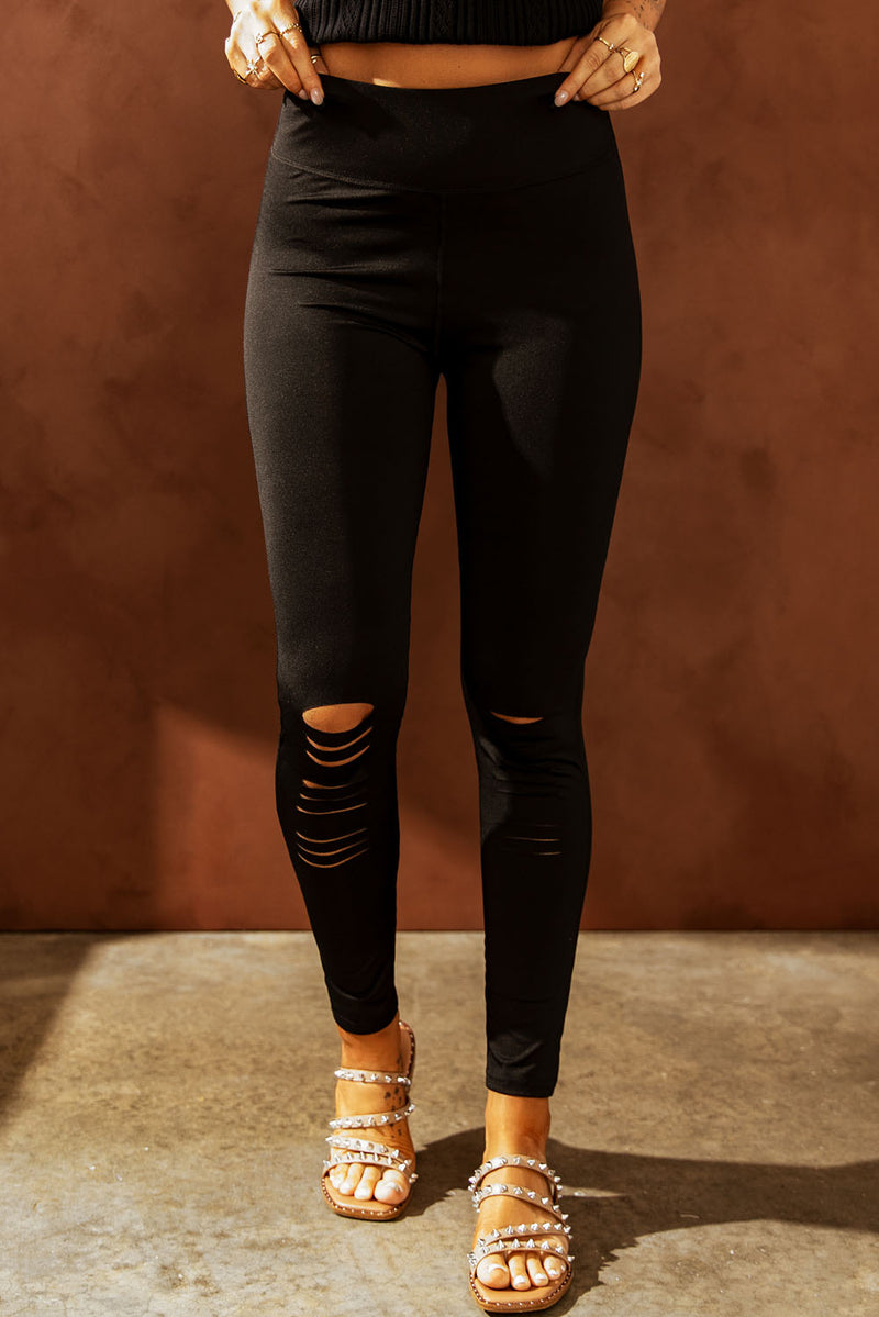 Rose Red Cut-out Skinny High Waist Leggings