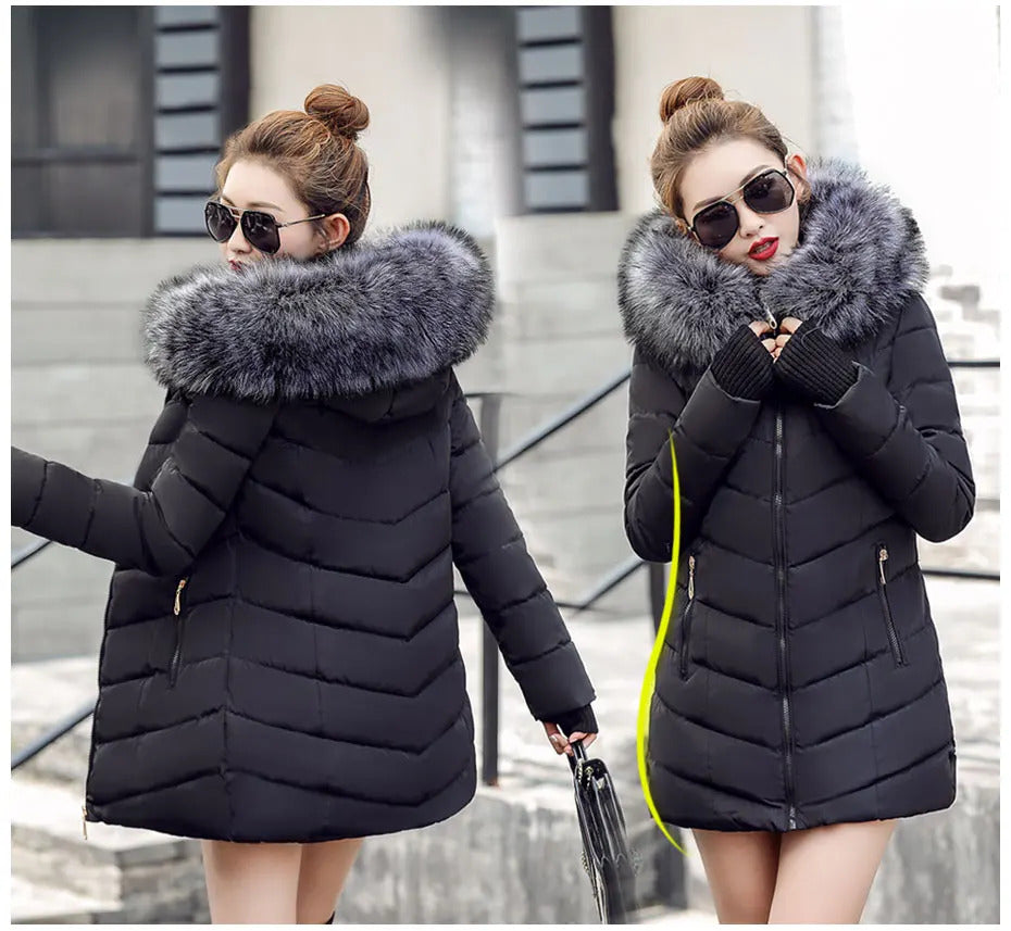 2024 New Arrival Fashion Slim Women Winter Jacket Cotton Padded Warm Thicken Ladies Coat Long Coats Parka Womens Jackets