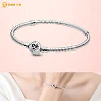 Danturn 925 Sterling Silver Bracelets Gold Heart, Butterfly Crown Women Bangles Luxury Jewelry Anniversary GIft DIY Fashions