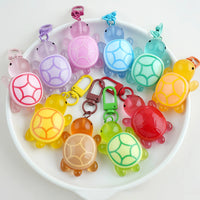 Cute Glow in The Dark Turtle Keychain for Women Girls Backpack Pendant Colorful Tortoise Keyring Student DIY Accessories Gift