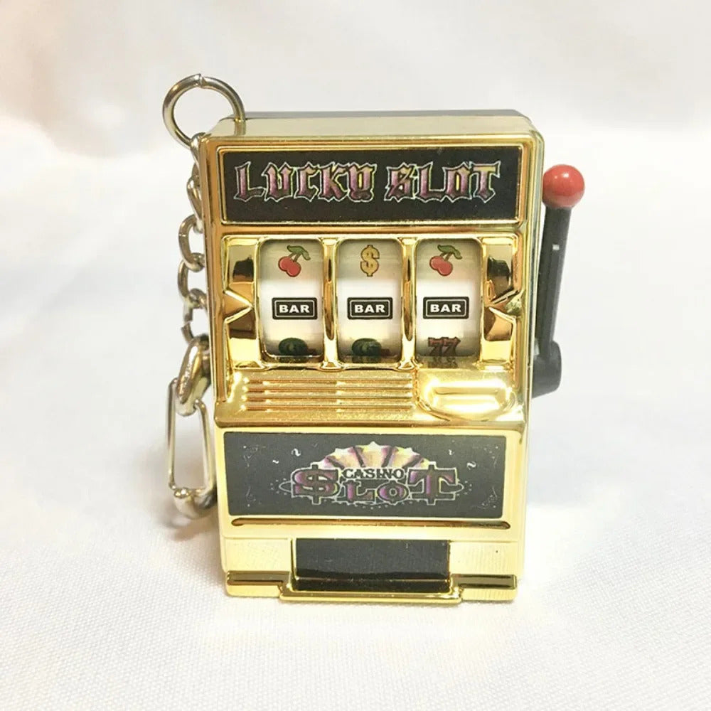 Simple Fashion Trend Keychain Toy Fruit Machine Slot Machine Keychain Personalized Creative Car Pendant Key Ring GiftAccessories