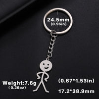 Teamer Funny Middle Finger Stickman Keychain 2024 Cute Trend School Bag Car Key Pendant Couple New Trinket Gift Keyring