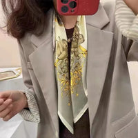 Print 70cm Silk Satin Headkerchief Women Luxury Design Neck Tie Scarf Female Hair Hand Wrist Foulard Shawl Hijab Bandana New