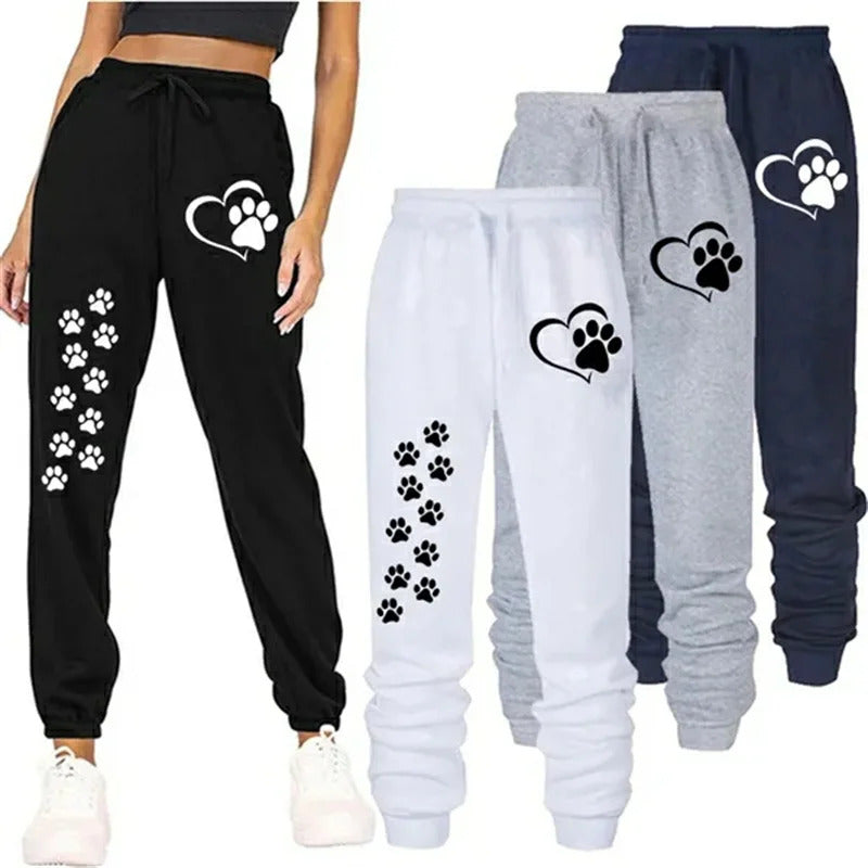 Women's Cat's Paw Printed Sweatpants High Quality Fitness Pants Jogging Pants Outdoor Casual Jogging Pants