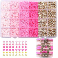 14400/4200/2400pcs Assorted Polymer Clay Beads Kit for DIY Jewelry Making - Handmade Craft for Bracelet, Necklace, Earrings