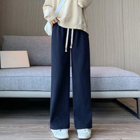 Women Long Pants Spring Autumn Women Elastic Waist Stright Long Wide leg pants 2024 Casual Female Long Pants Trousers