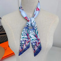 Summer New Animal Design Elephant Female Decoration Twill Long Ribbon Binding Bag Silk Ribbon Hair Belt Hot Selling Small Scarf