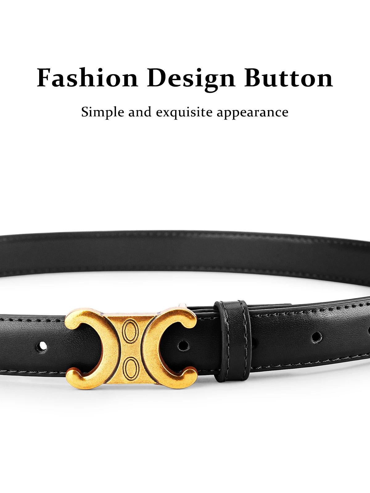 Fashion Women Genuine Leather Belts High Quality Gold Buckle Best Matching Dress Jeans Belts for women