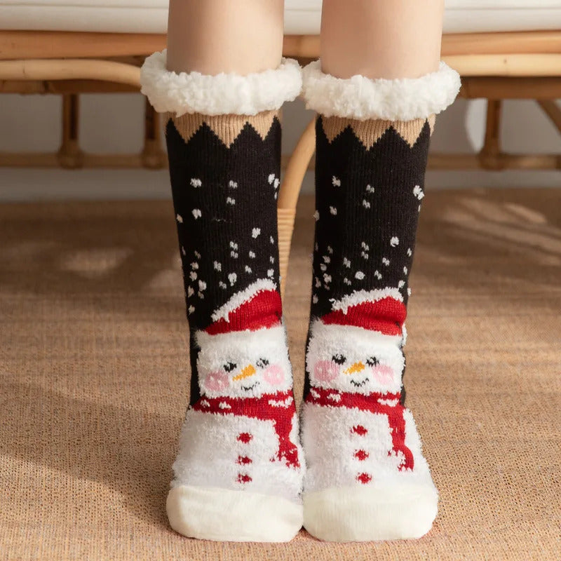 2024 New Cute Warm Socks Thicken Plus Winter Women Fuzzy Socks Christmas Kawaii Stocking Xmas Gift Home Floor Room Funny Sock