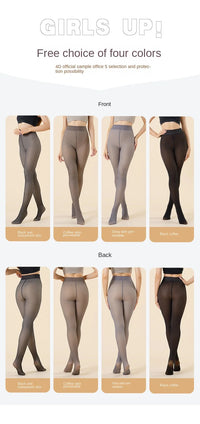 Winter Sexy Thermal Pantyhose Women Fleece Tights Ladies Translucent Fake Thermal Stockings Winter Warm Leggings Fleece Panty