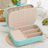 Portable Jewelry Storage Box Travel Organizer Jewelry Case Leather Storage Earrings Necklace Ring Jewelry Organizer Display