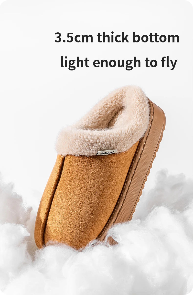 Fashion Women Fluffy Slippers for Autumn and Winter Indoor EVA Thick Sole Anti-Slip and Warm Unisex Slippers for Winter