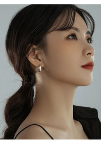 925 Sterling Silver Hot Sale Korean Geometric Hoop Earrings Simple Temperament Exquisite Hot Semale Sexy Jewelry Gift