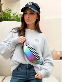 Holographic Fanny Pack Hologram Waist Bag Laser Beach Travel Banana Hip Bum Zip Waist Bags Women Belt Bag For Girls