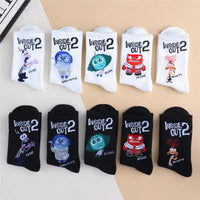 5/10 Pairs of High-Quality Women's Novel Cartoon Pattern Sports Socks Exquisite Cute Soft Comfortable Neutral Gift Socks