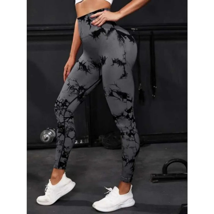 Seamless High Waist Leggings Women Tie Dye Leggings Fitness Sports Running Yoga Pants Hip Liftting Elastic Knitting Tights