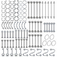 100PCS/Lot Surgical Steel Nose Ring Hoop Nostril Piercing Septum Ring Horseshoe Fake Nose Ring Body Jewelry