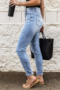 Distressed Mid Rise Jeans