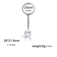 Skyrim Hip Hop Fxck You Funny Doodle Pendant Keychain Holder Stainless Steel Middle Finger Stickman Keyring Car Key Chains Gift